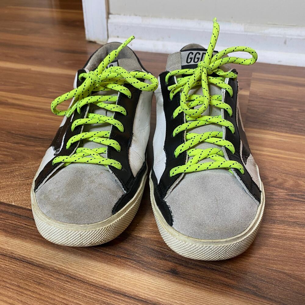 GOLDEN GOOSE Superstar Scribble White Leather Skateboard Sneaker Shoes Size US 8 - Picture 2 of 16